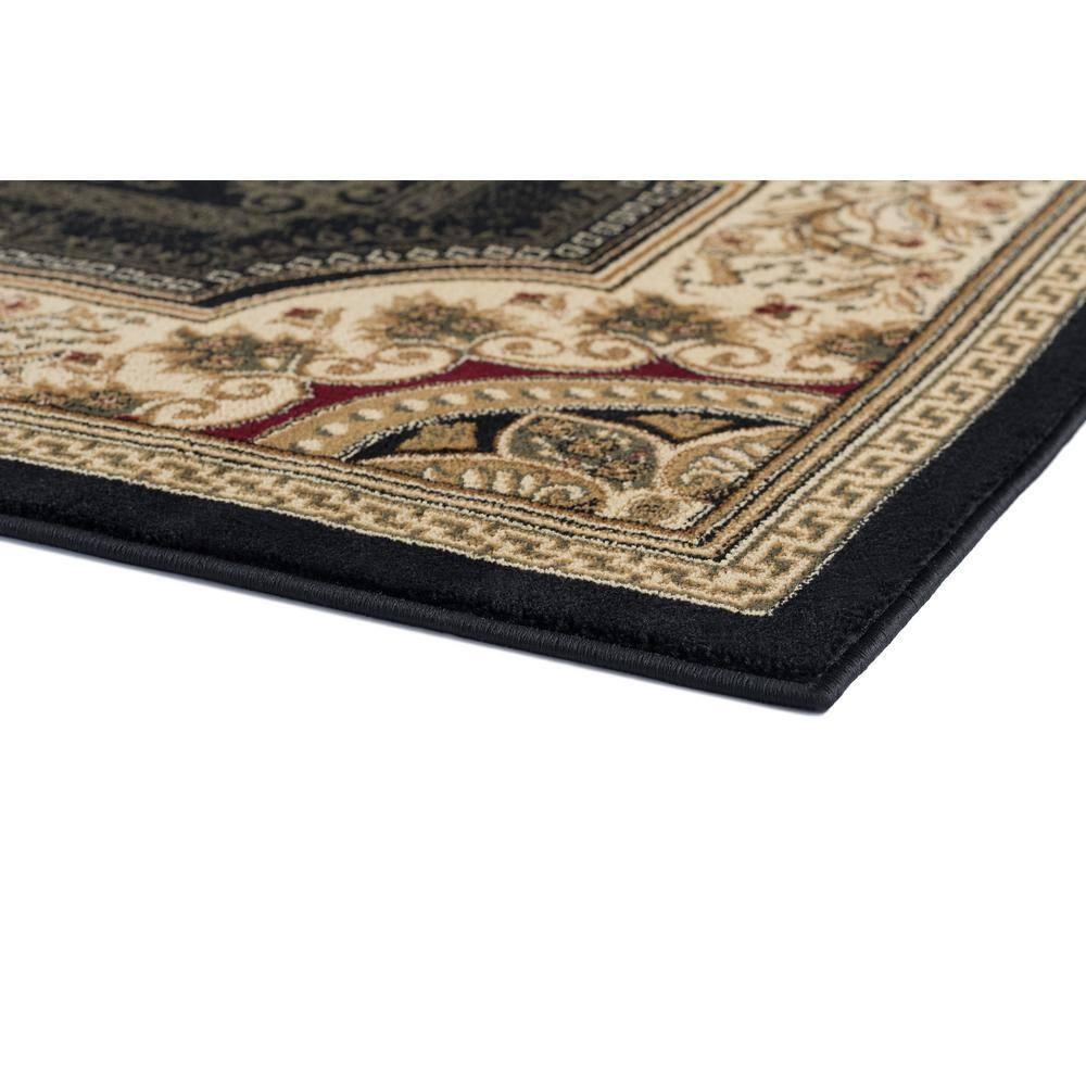 Tayse Sensation 2 x 3 (ft) Loomed Polypropylene Black Rectangular Indoor Floral/Botanical Oriental Throw rug