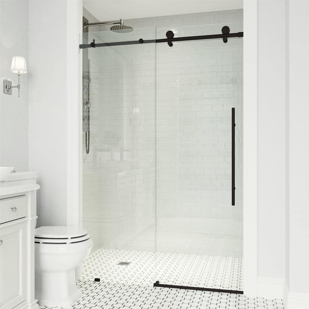 Elan E-Class 44-48" W x 76" H Sliding Frameless Shower Door with 3/8" Clear Glass
