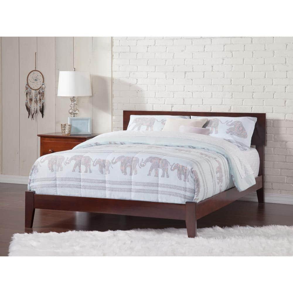 AFI Furnishings Orlando King Traditional Bed with Open Footboard and Turbo Charger in Walnut