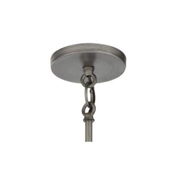 Langen Square Antique Nickel 4-Light Pendant with Clear Accents