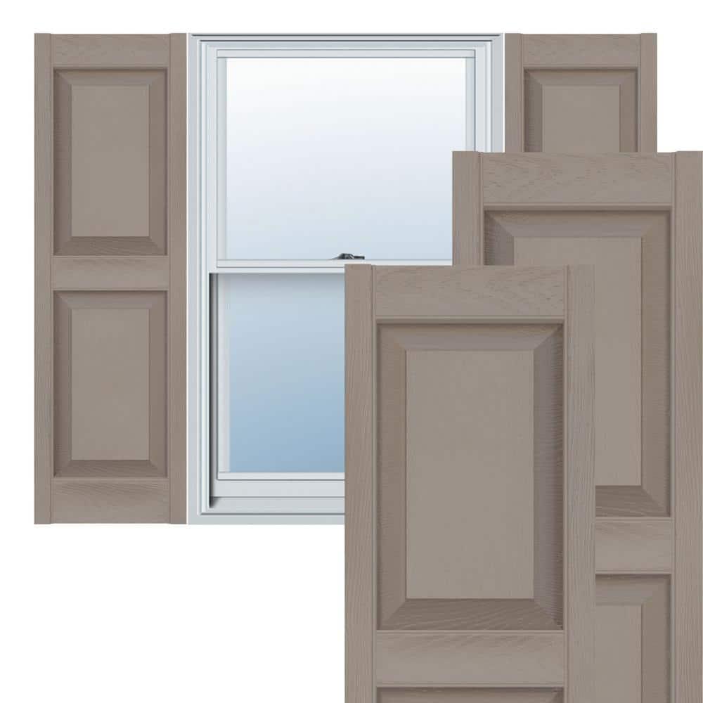 14 1/2"W x 37"H Lifetime Vinyl, TailorMade Two Equal Panels, Raised Panel Shutters, Clay