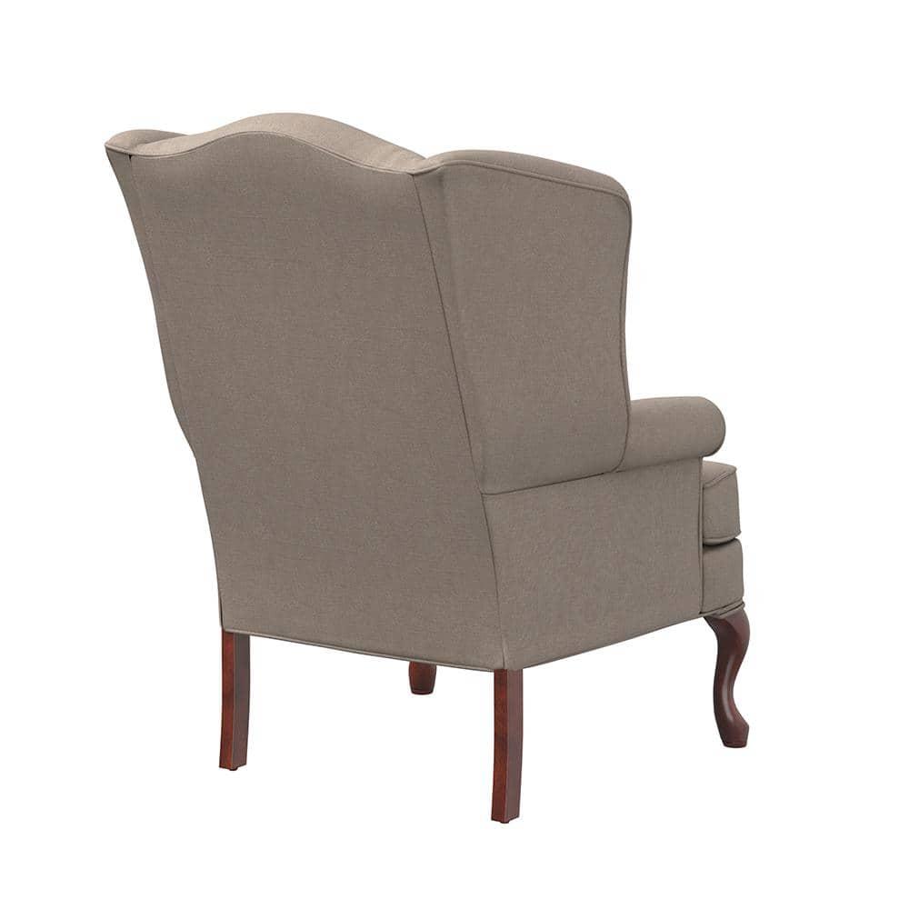 Comfort Pointe Erin Beige Fabric Traditional Wing Back Accent Chair
