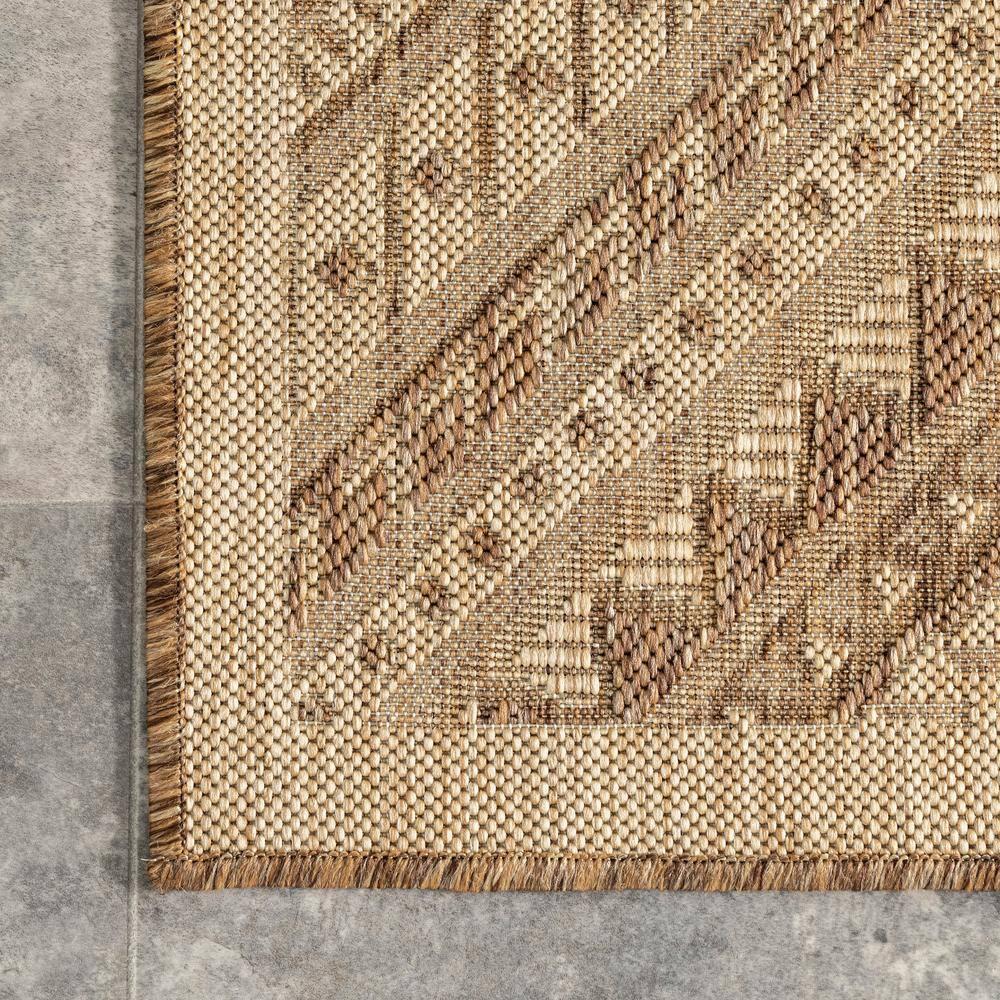 Nuloom Landry Geometric 2x8 Indoor/Outdoor Runner Rug for Living Room Patio Deck Front Porch Entryway Hallway Kitchen, Brown/Ivory