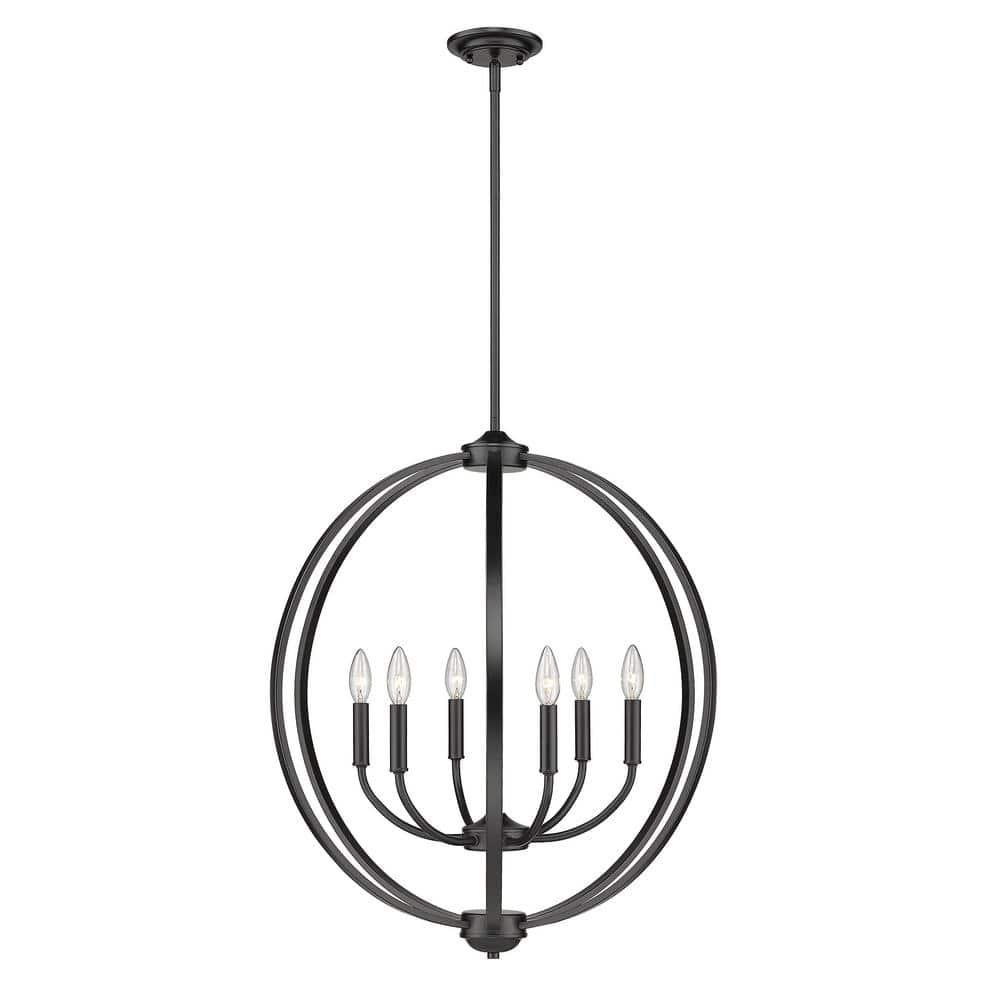 Colson 6 Light Chandelier in Matte Black