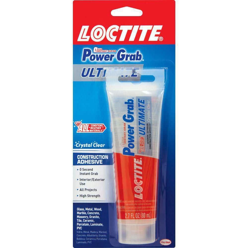 Loctite Power Grab Construction Adhesive Ultimate Crystal Clear, Pack of 1, Clear 2.7 fl oz Tube
