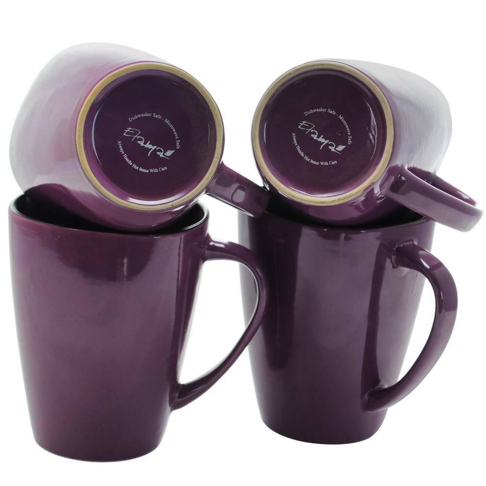 Elama's Lavender Fields 6 Piece Luxe and Large Dinner Mugs