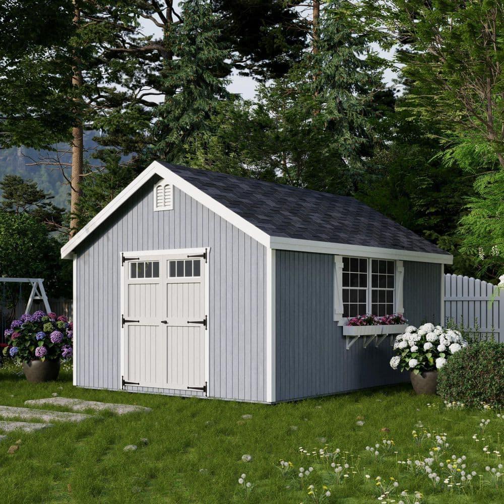 Little Cottage Co. 12x16 Colonial Williamsburg Shed with Operable Windows, Outdoor Wood Storage Do-It-Yourself Precut Kit
