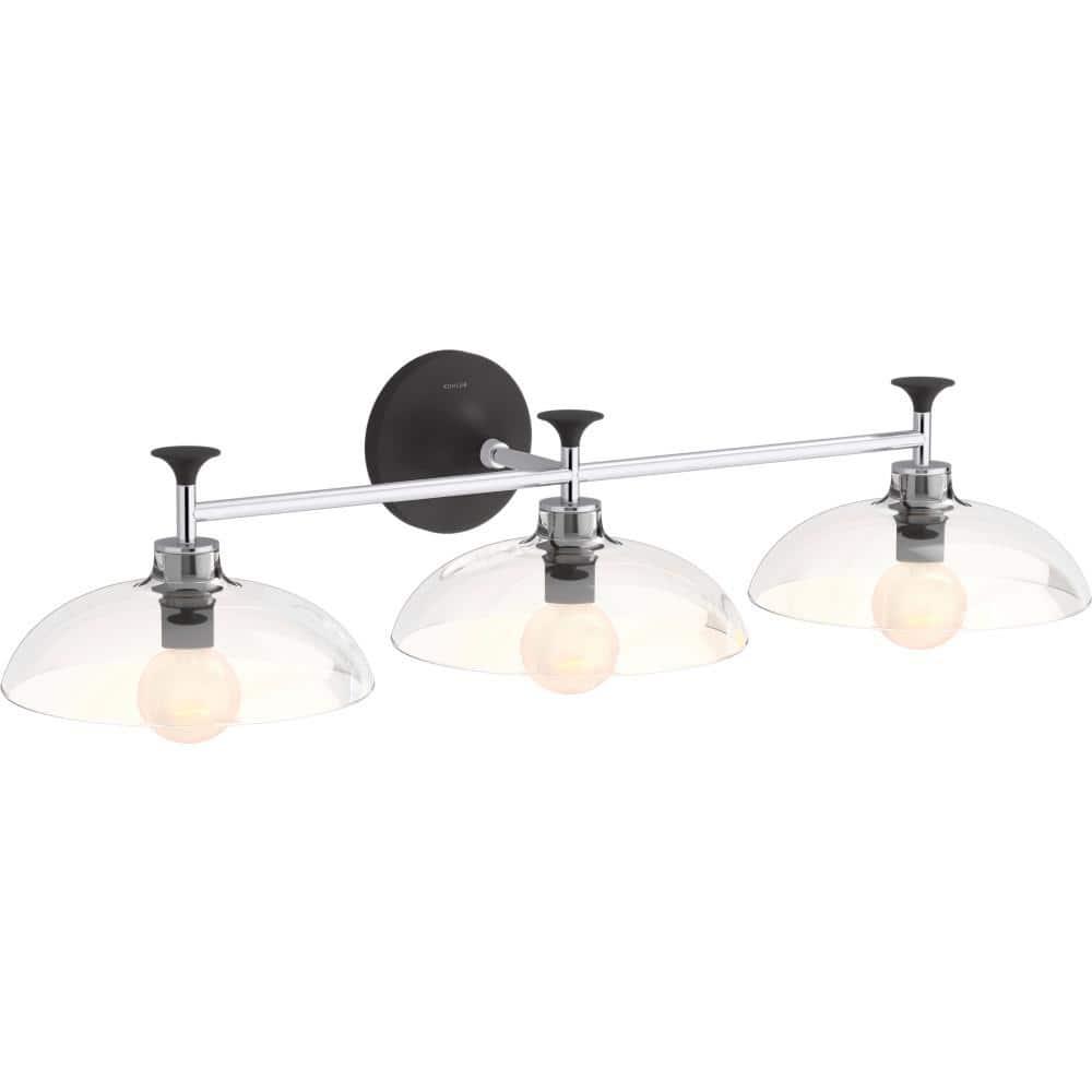 Tone 3 Light Indoor Bathroom Vanity Light Fixture, UL Listed