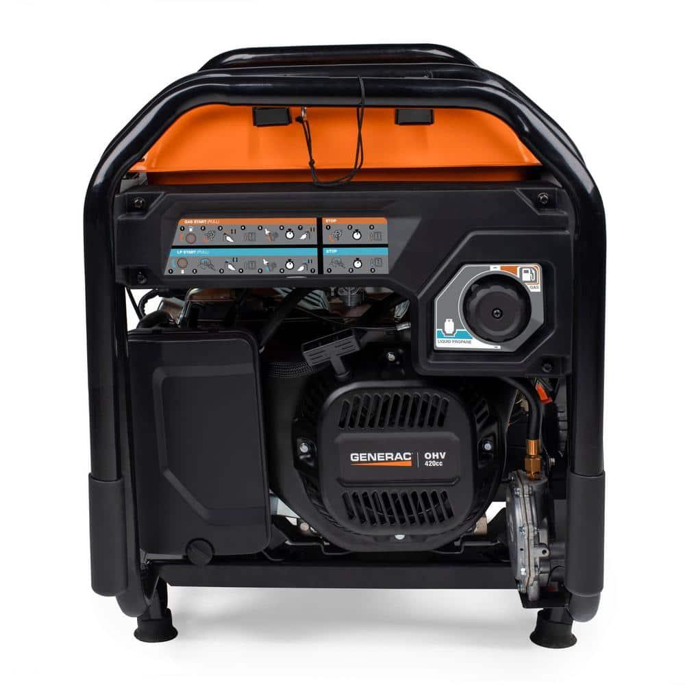 Generac 8011 GP7500E 7,500-Watt Dual-Fuel Compatible Portable Generator, 49-ST