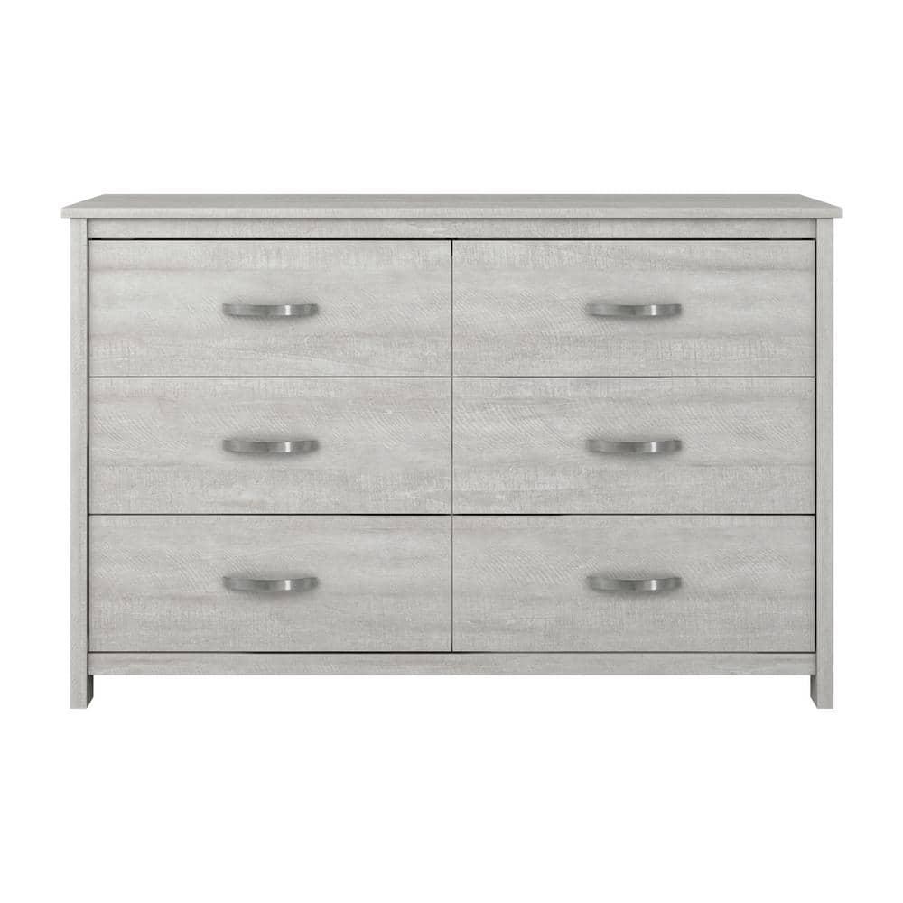 Galano Layton Dusty Gray Oak 6 Drawer 47.2 in. Wide Dresser (Sturdy, Effortless Assembly with Interlocking Drawers)