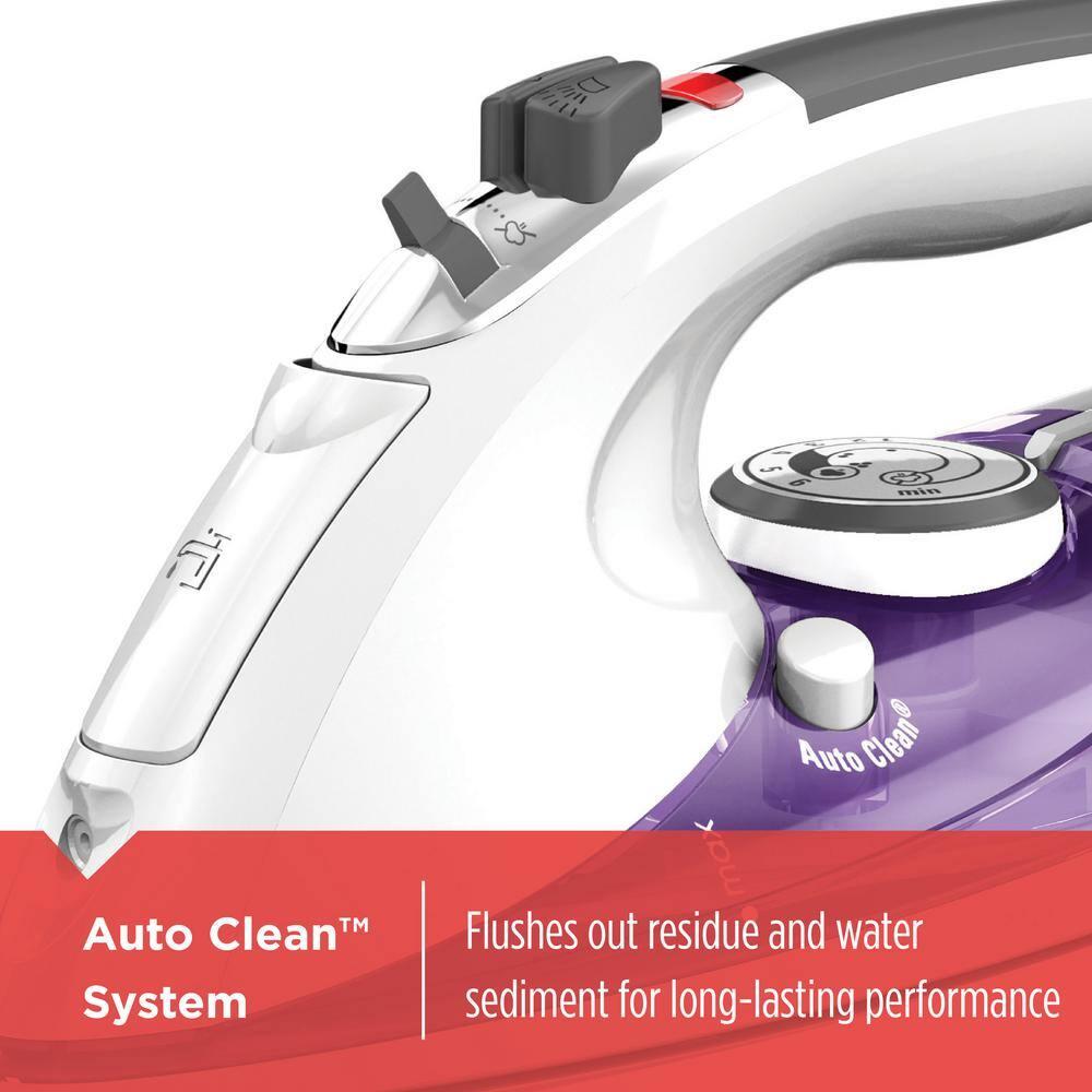 BLACK+DECKER IR1350S Professional Steam Iron with Stainless Steel Soleplate and Extra-Long Cord, Purple