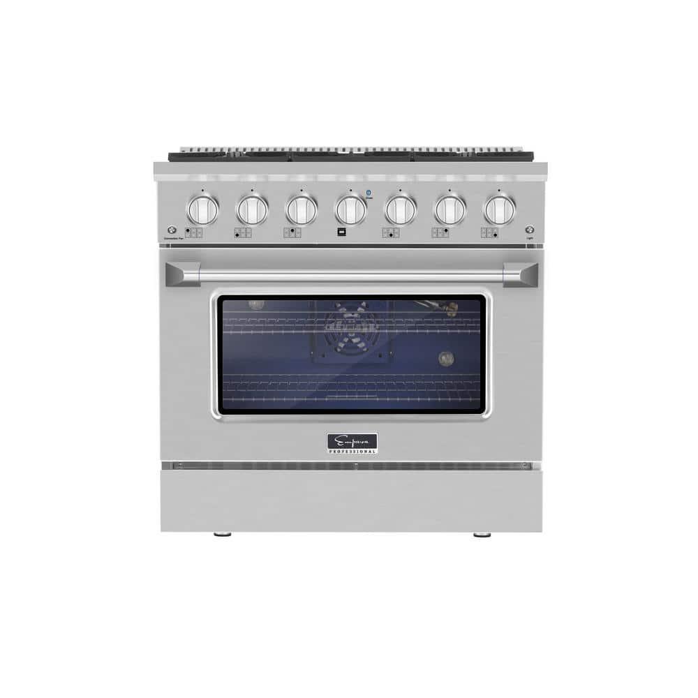 Empava 36" 5.2 Cubic Feet Smart Retro Natural Gas Slide-In Range with 6 Burners