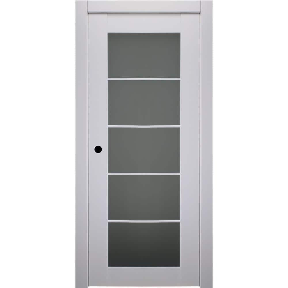 Belldinni Smart Pro 5-Lite DIY-Friendly Manufactured Wood and Glass Single Prehung Interior Door