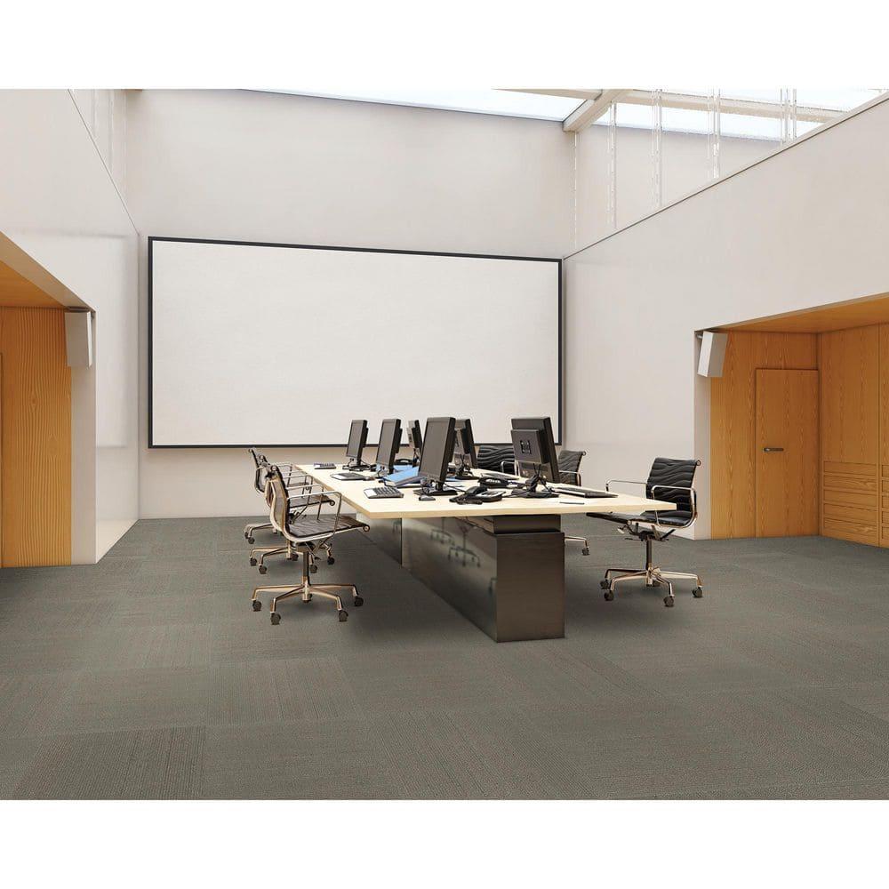 Elite 24" x 24" Gray Nylon Carpet Tile with Low Pile