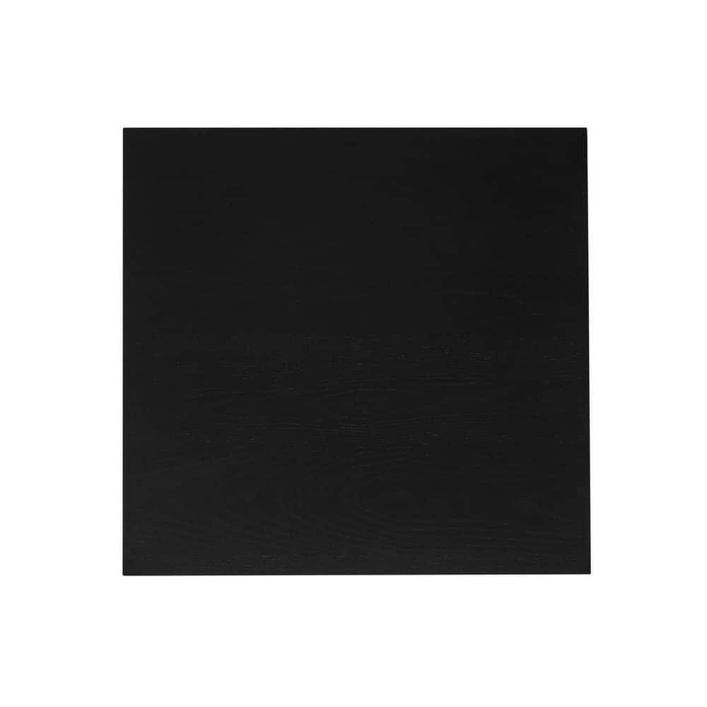 Minimalist Black Solid Wood Rectangular Side Table