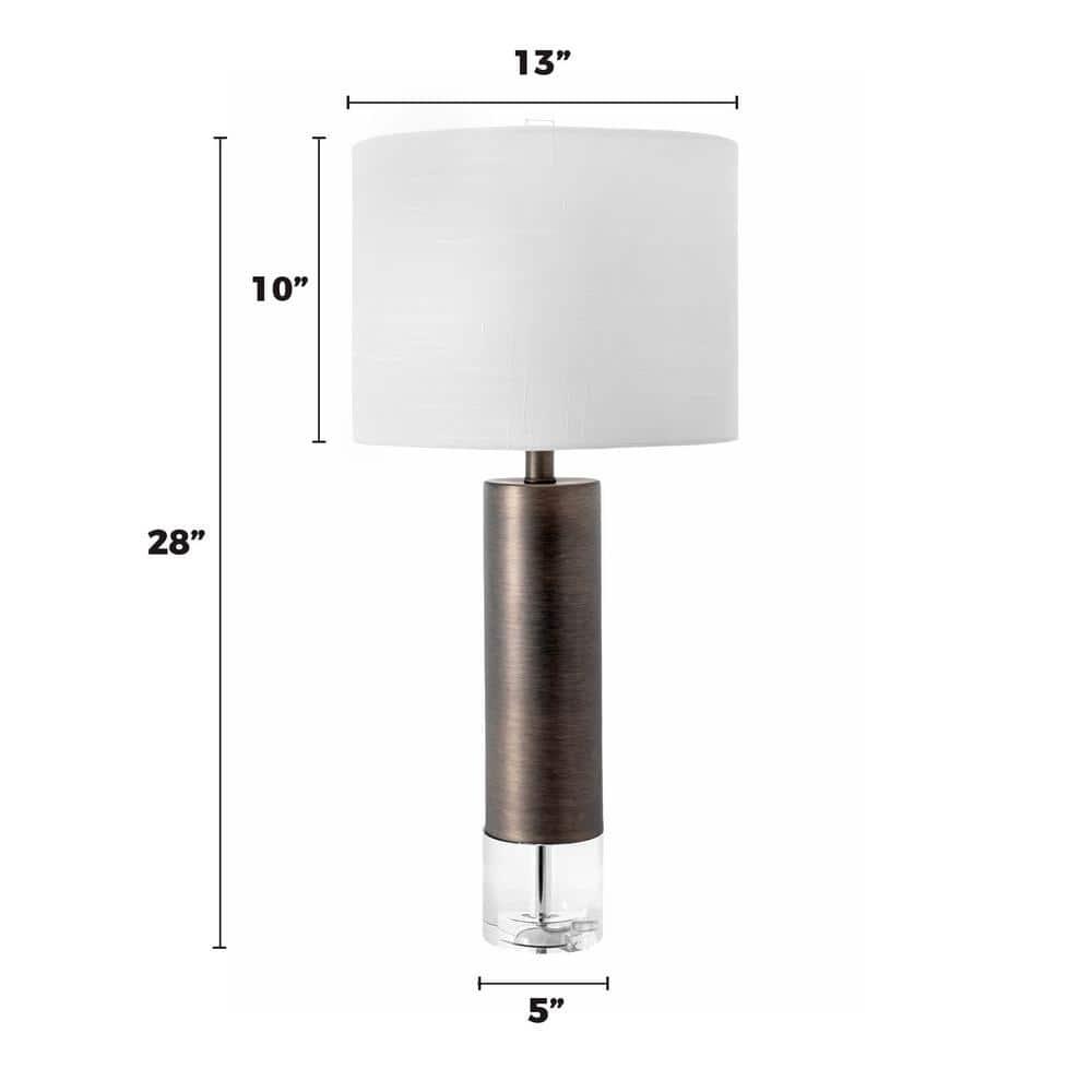 nuLOOM Warwick Metal 28" Table Lamp Lighting - Gray 28" H x 13" W x 13" D