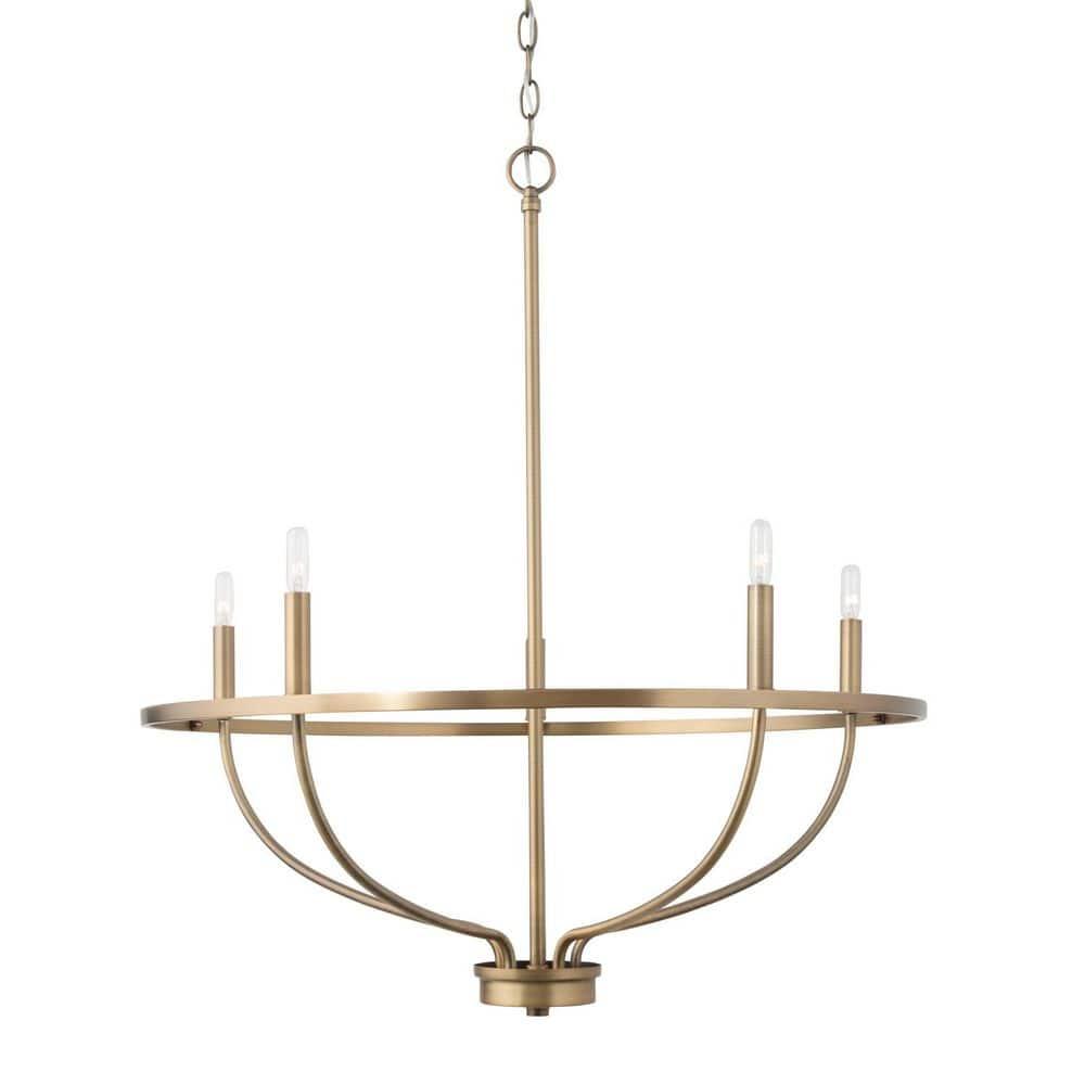 Capital Lighting Greyson 5-Light Aged Brass Chandelier