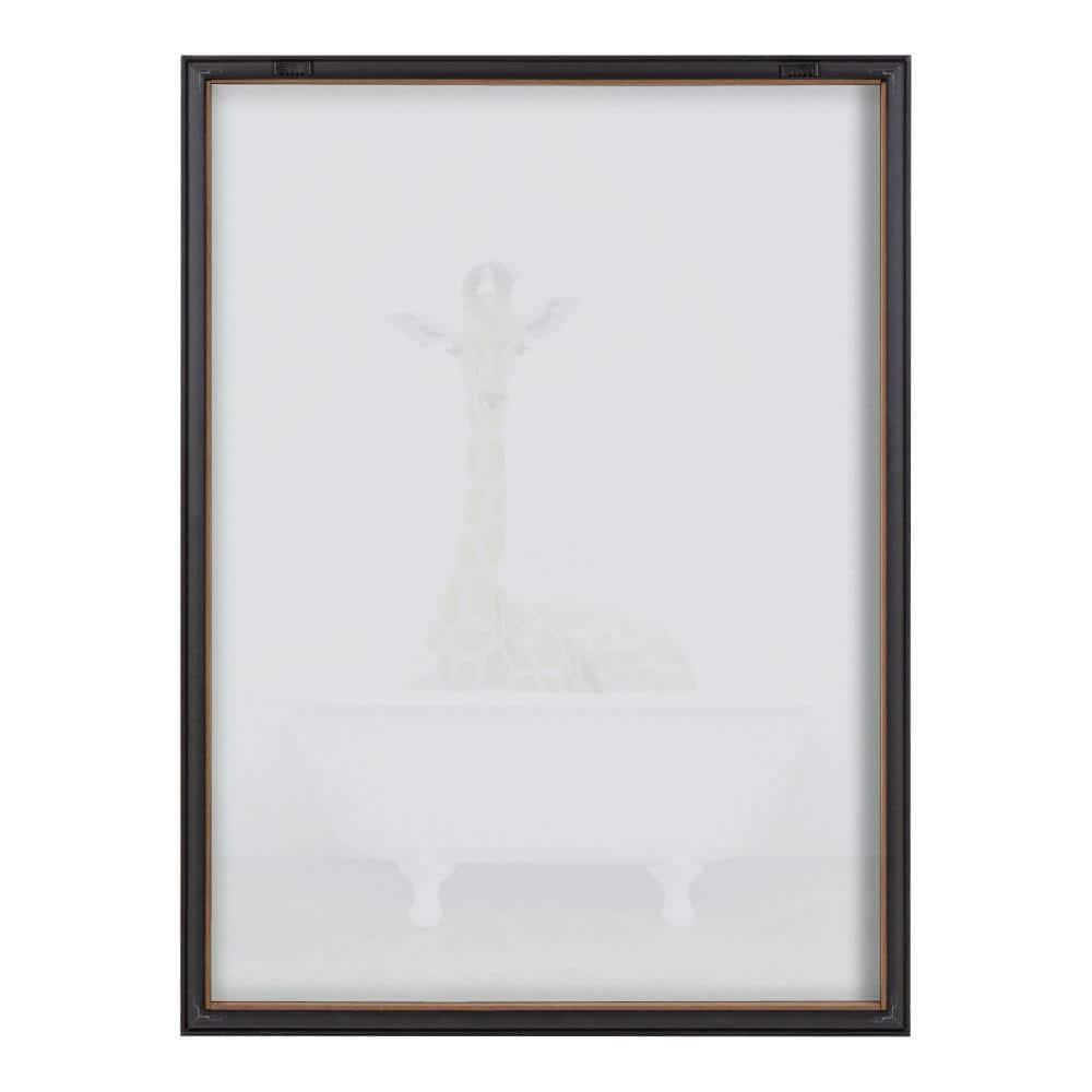 18" x 24" Blake Giraffe 2 in Tub Printed Glass Framed Wall Canvases by Amy Peterson Art Studio Gold - Kate & Laurel All Things Decor