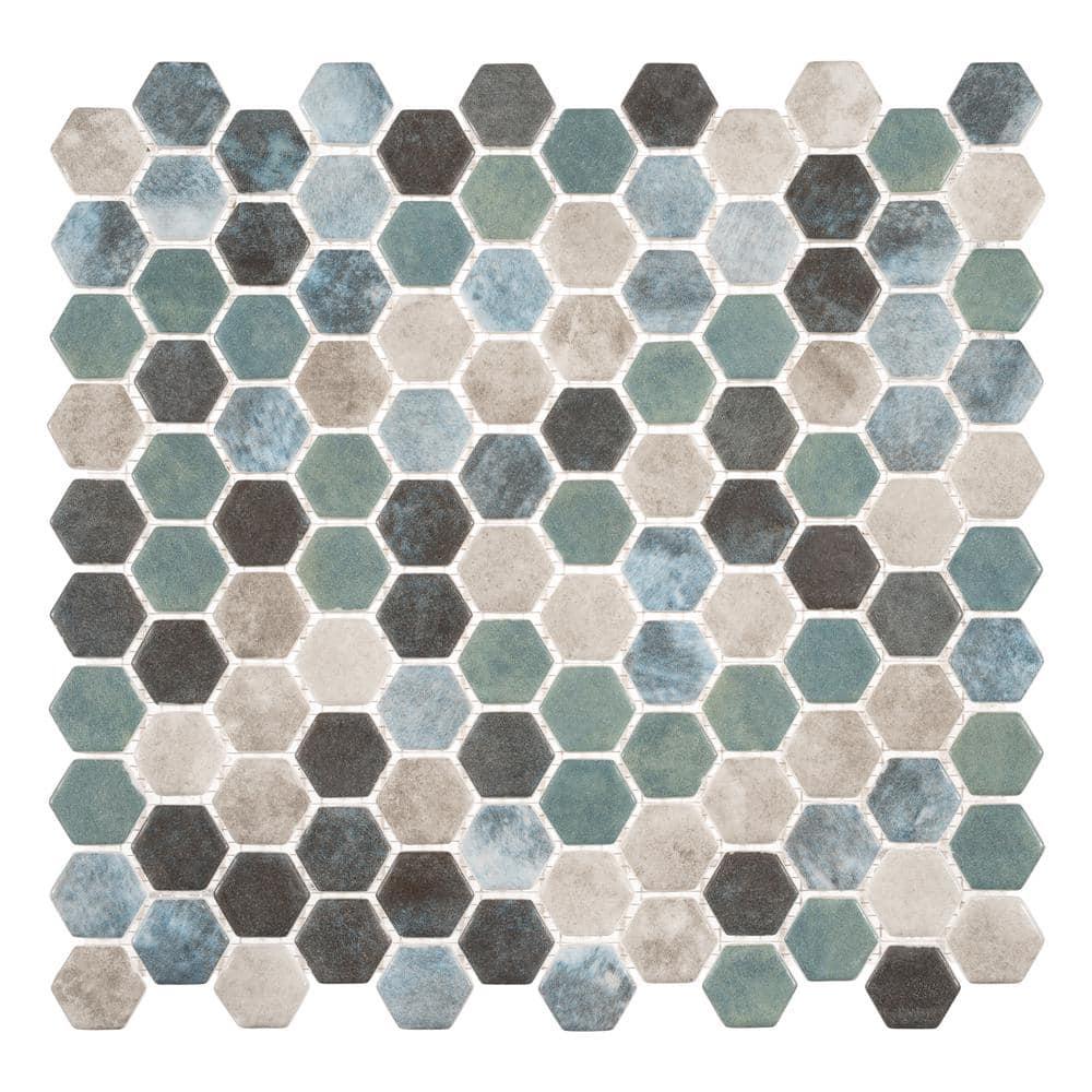 Trillions Hexagon Honeycomb Glass Mosaic Kitchen Backsplash, Bathroom, Shower, Pool, Wall and Floor Tile