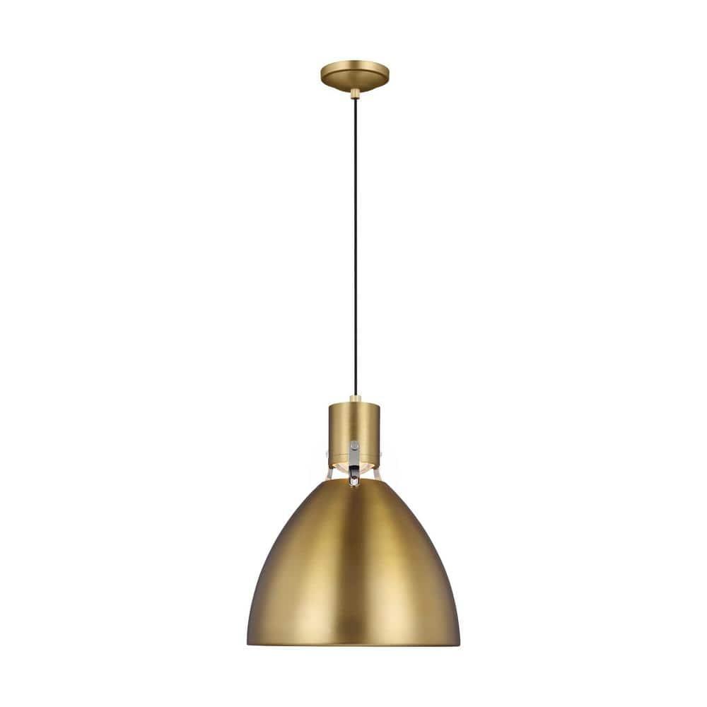 Scandinavian Inverted Bowl LED Pendant in Burnished Brass