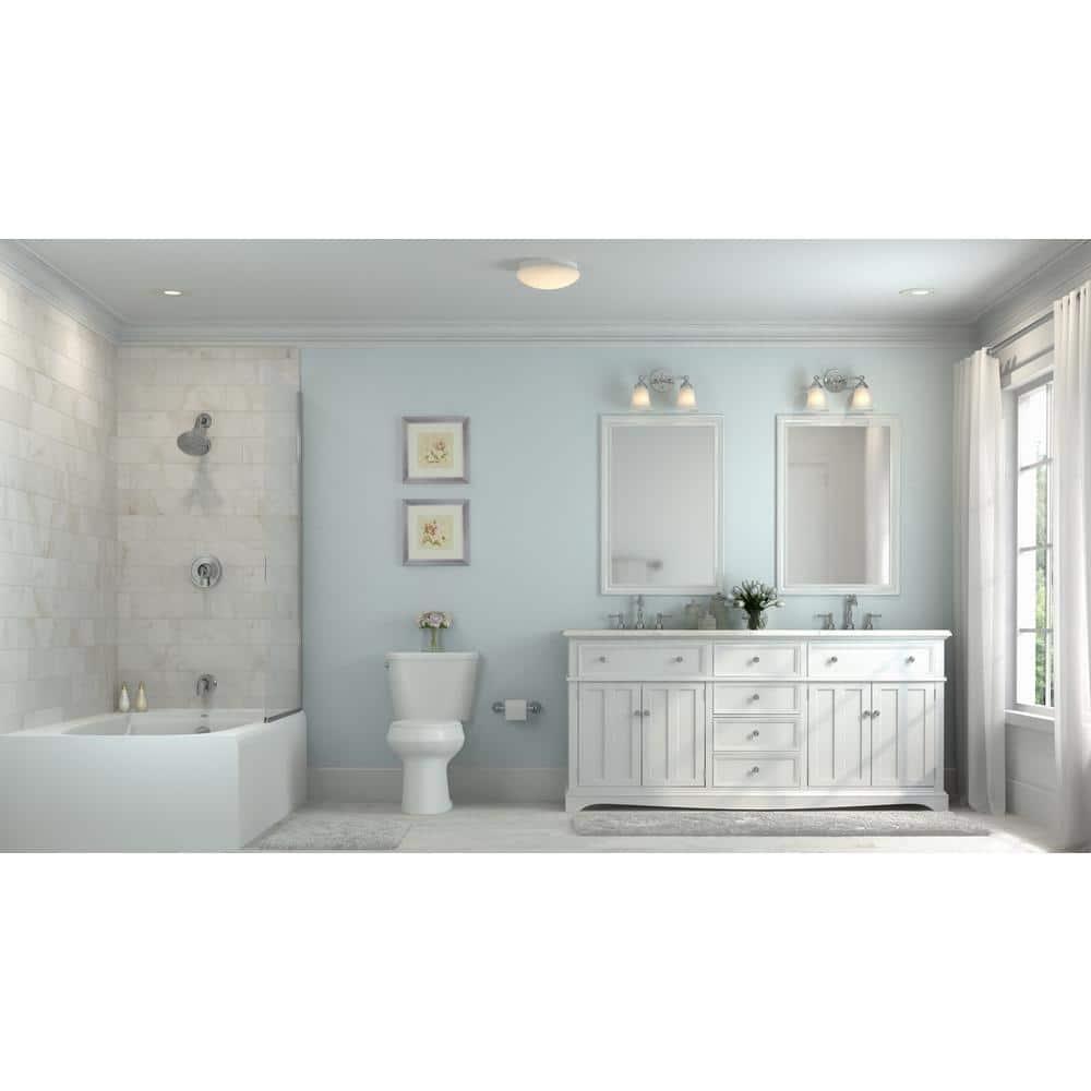 11 in. Low-Profile 1-Light White LED Puff Flush Mount