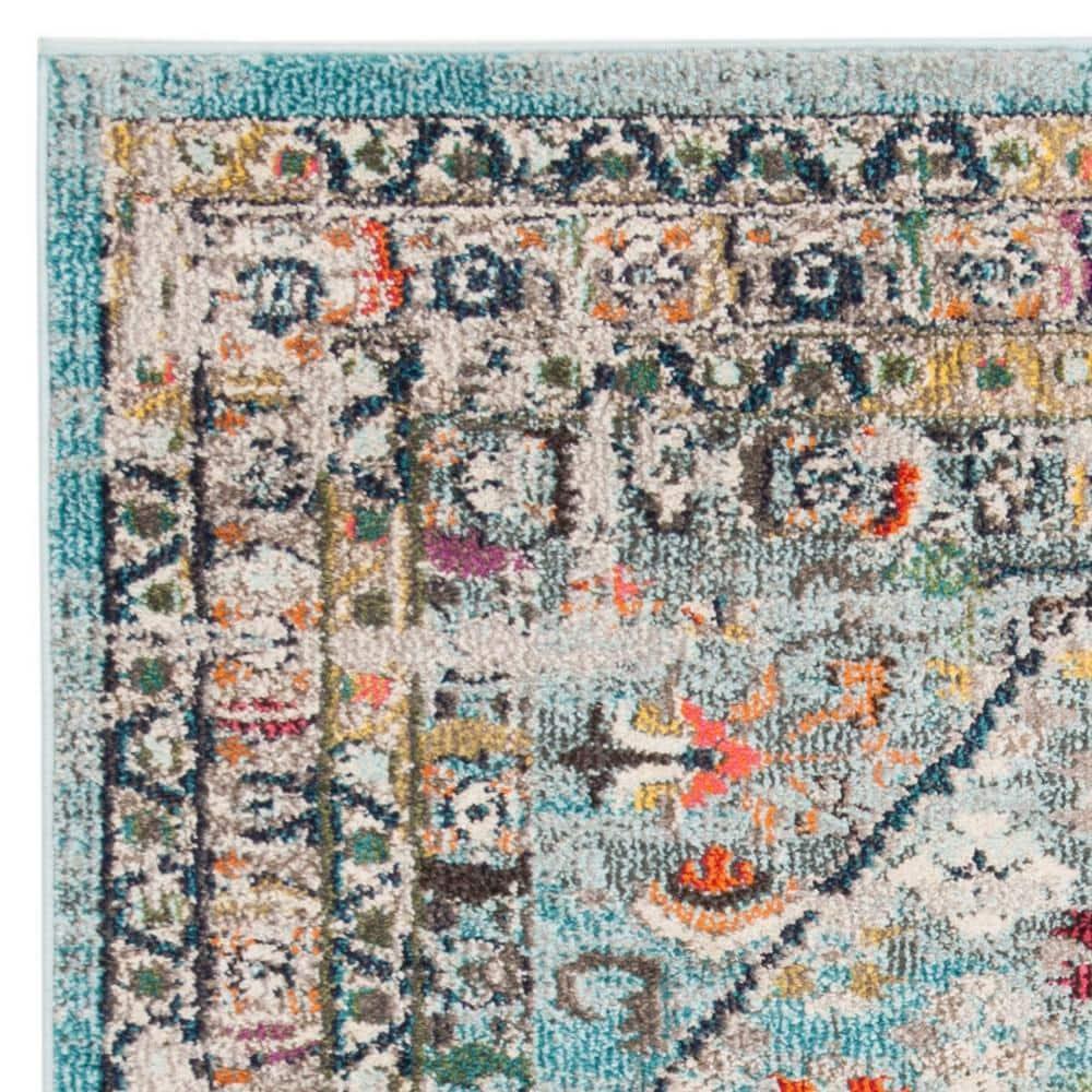 Monaco MNC255 Power Loomed Indoor Accent Rug - Blue/Light Grey - 4'x5'7" - Safavieh