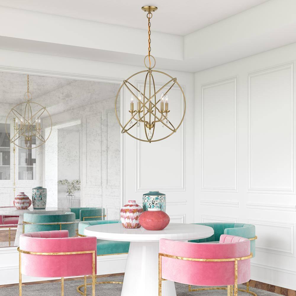 Livex Lighting Aria 5 - Light Chandelier in  Antique Brass