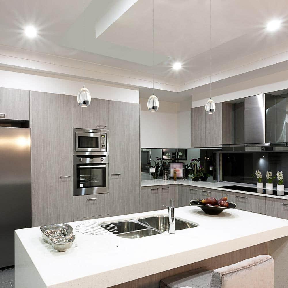Venezia 3.5-in Integrated LED Height Adjustable ETL Certified Pendant Light with Glass Shade