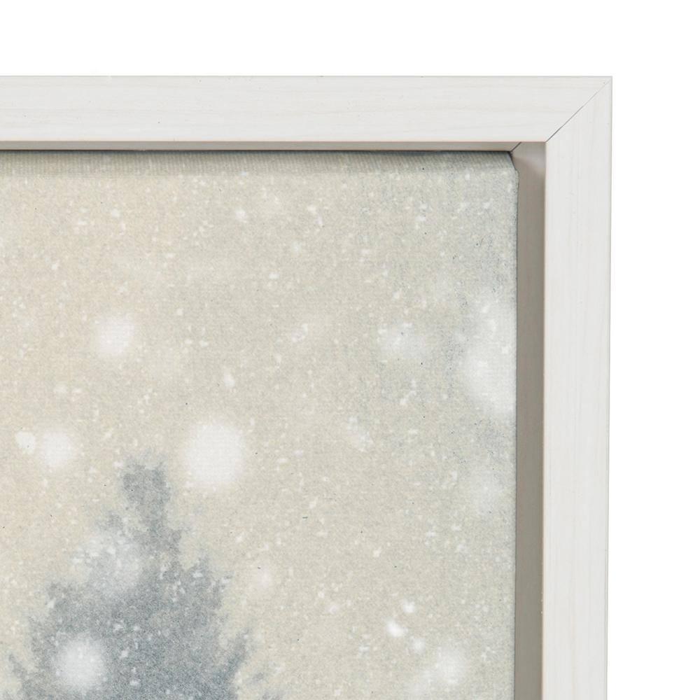 Kate and Laurel Sylvie Snow Day Framed Canvas by Robert Cadloff of Bomobob, 18x24, White