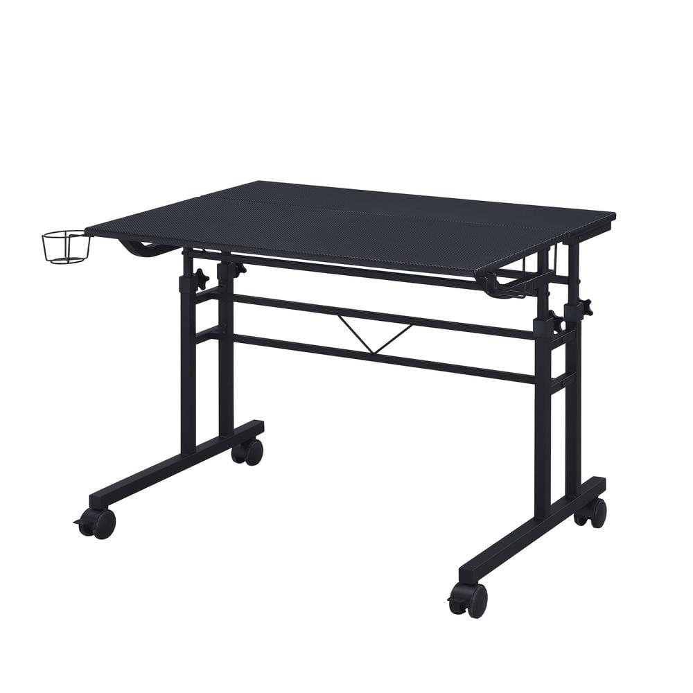 Inbox Zero Mobili Rolling Writing Desk – Height Adjustable with Moveable Shelf & Locking Wheels