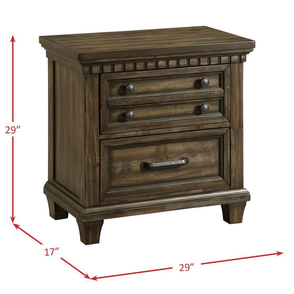 Picket House Furnishings Johnny 2 Drawer Nightstand in Smokey Walnut