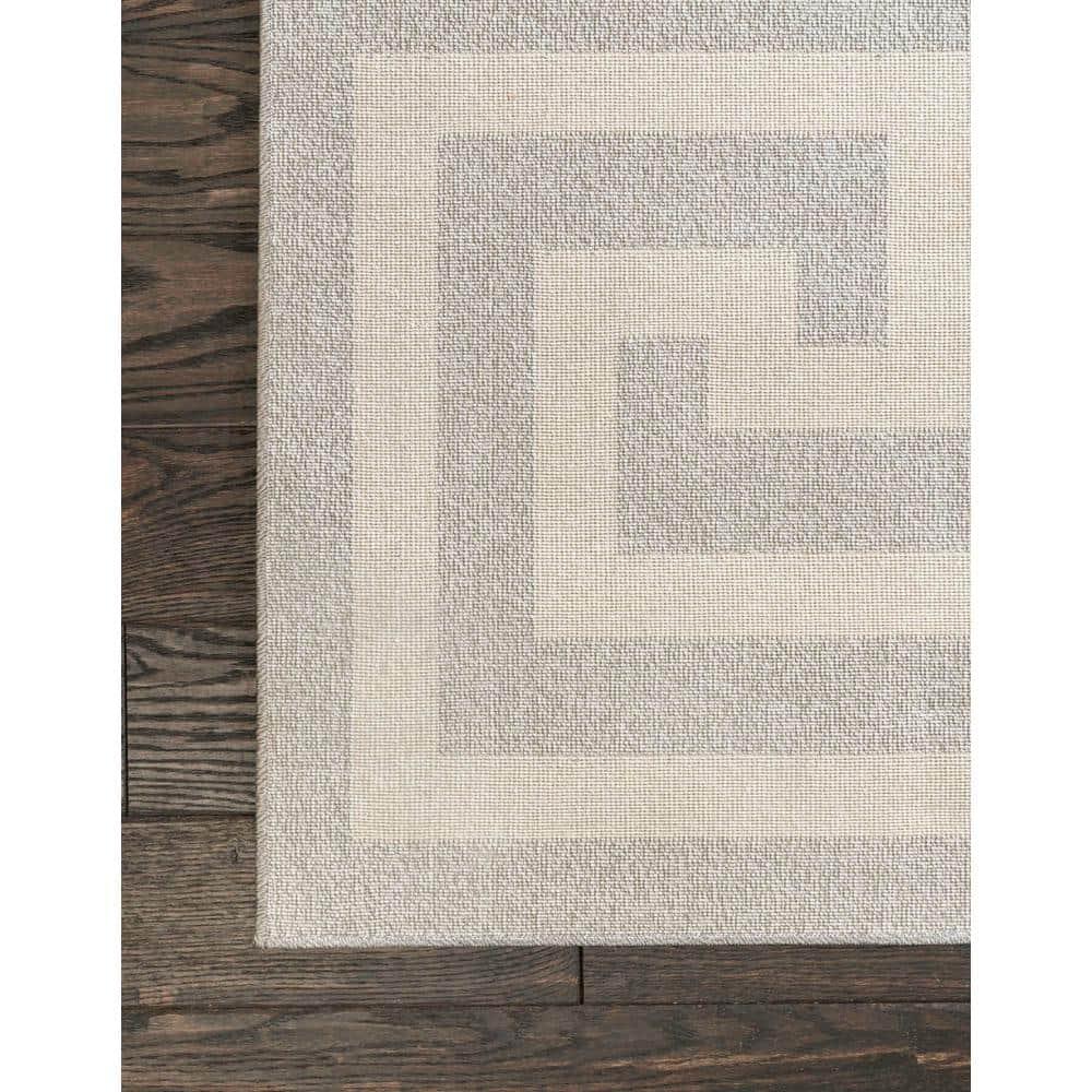 Unique Loom Athens Collection Area Rug - Greek Key (7' 1" x 10' Rectangle Gray/Beige)