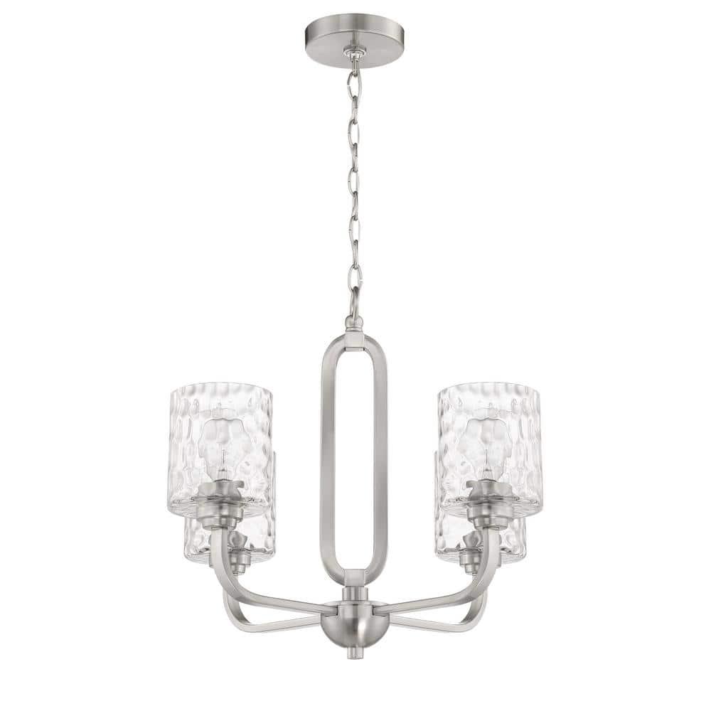 54224-BNK-Craftmade Lighting-Collins - 4 Light Chandelier-Brushed Polished Nickel Finish    -Traditional Installation