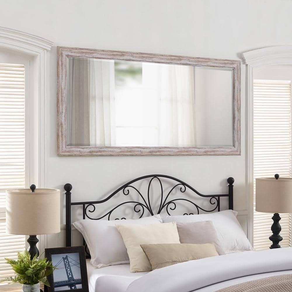 Highland Dunes Lindberg Rectangle Full Length Mirror, Faux Wood Farmhouse Mirror, Floor Mirror