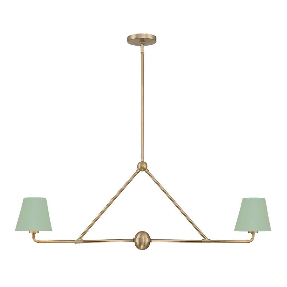 Crystorama Lighting Xavier 2 - Light Chandelier in  Vibrant Gold/Green