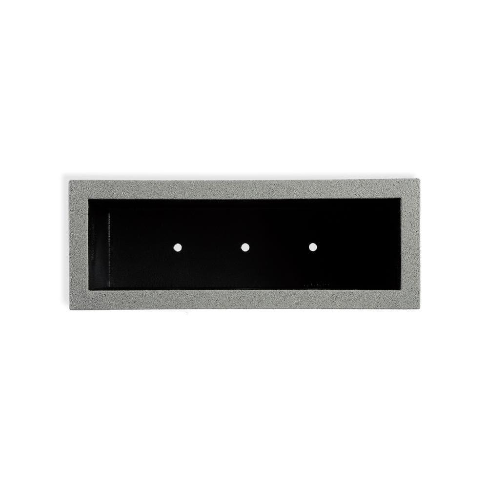PolyStone Milan Tall Modern Outdoor/Indoor Rectangular Trough Planter, 46" L X 17" W X 19" H, Lightweight, Heavy Duty, Weather Resistant, Polymer Finish, Commercial and Residential (Gray Granite)