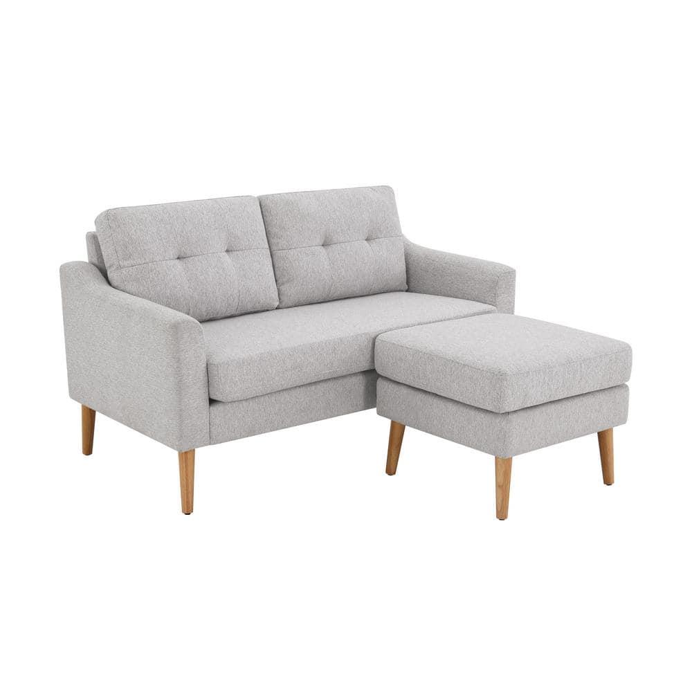 Serta Bellamy 2 in 1 Convertible Loveseat Chaise and Ottoman