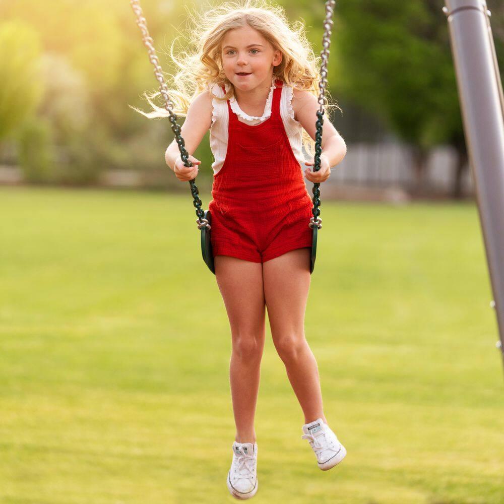 Lifetime Kids 7.3 ft. High Metal Swing Set with Belt Swings (90952)