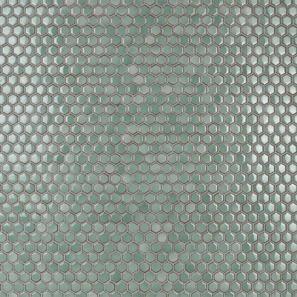 Hudson 1" Hex 11-7/8 " x 13-1/4 " Porcelain Mosaic Floor and Wall Tile