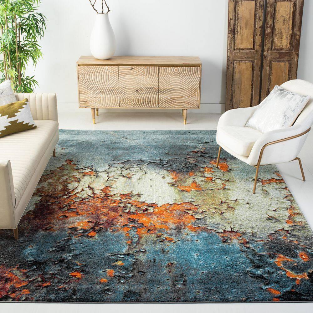 Glacier GLA125 Power Loomed Indoor Area Rug - Blue/Multi - 10'6"x14' - Safavieh