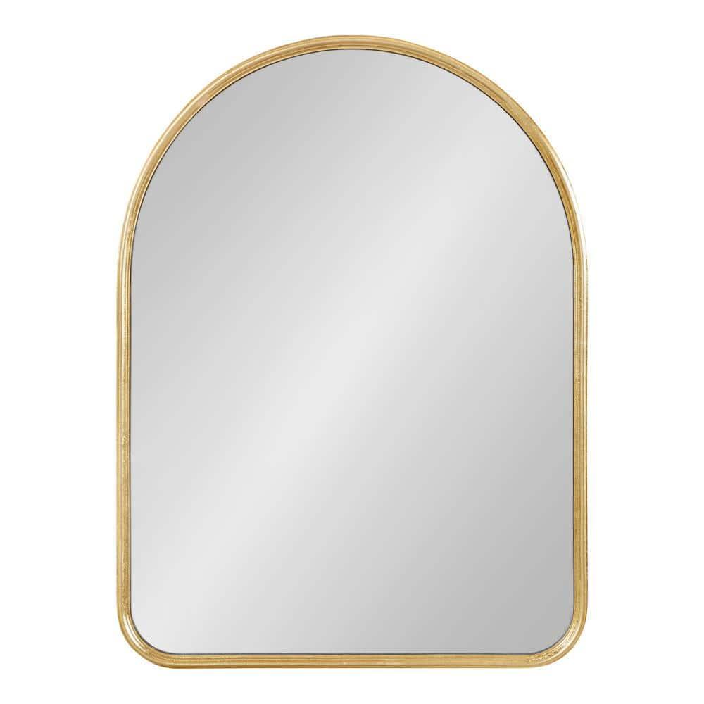 Kate and Laurel Caskill Midcentury Arched Wall Mirror, 18 x 24, Gold, Decorative Modern Mirror for Wall Display