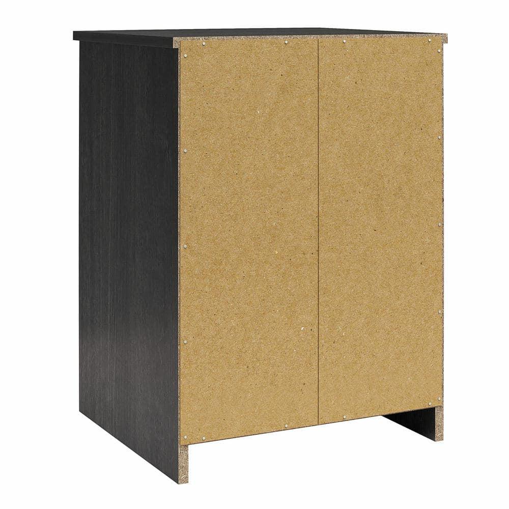 Ameriwood Home BrEZ Build Collection Pearce Nightstand with Drawer, Black Oak