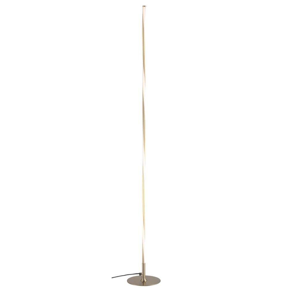 JONATHAN Y JYL7006B Pilar 63.75" LED Integrated Floor Lamp, Modern, Contemporary for living room, dinning room, bedroom, office, Gold