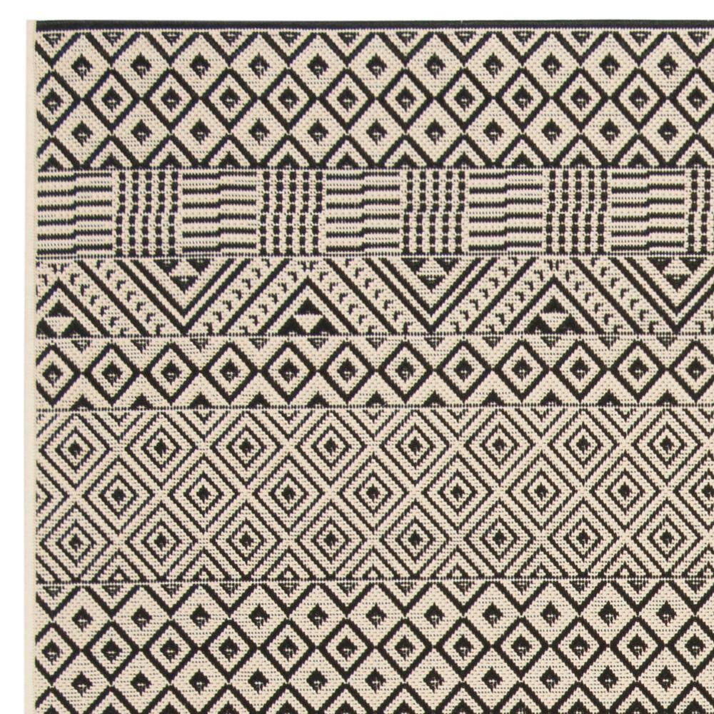 Courtyard CY6235 Power Loomed Indoor and Outdoor Area Rug - Beige/Black - 6'7"x6'7" - Safavieh