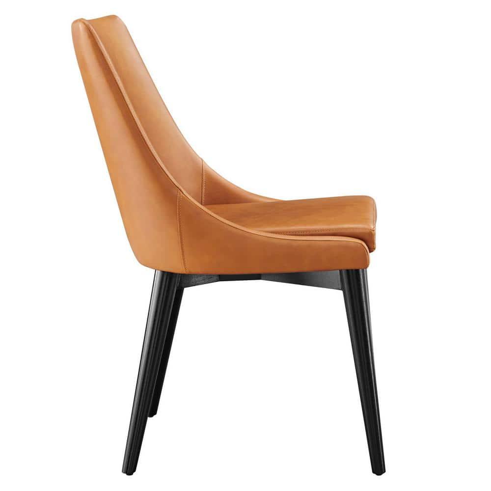Modway Viscount Vegan Leather Dining Chair in Tan