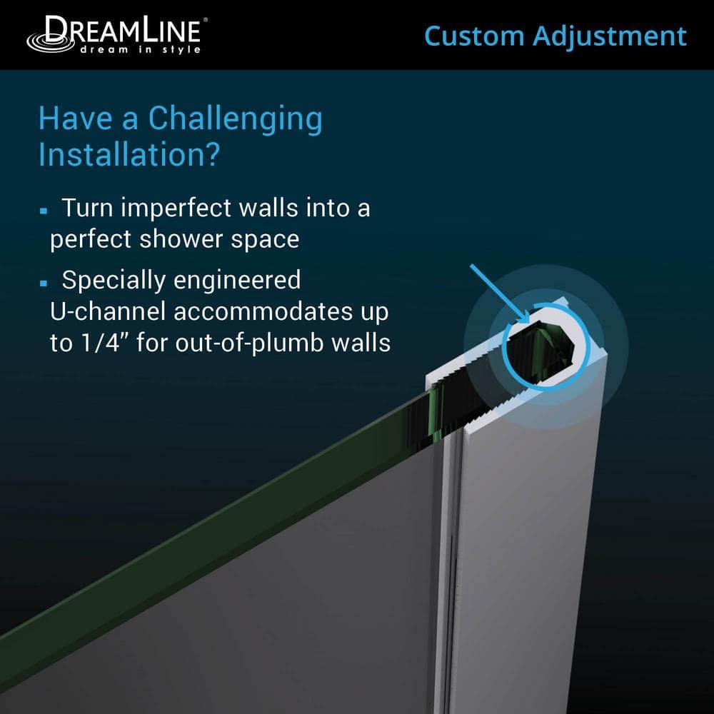 Prism 34.125" W x 34.125" D x 72" H Frameless Rectangle Shower Enclosure with Fixed Panel