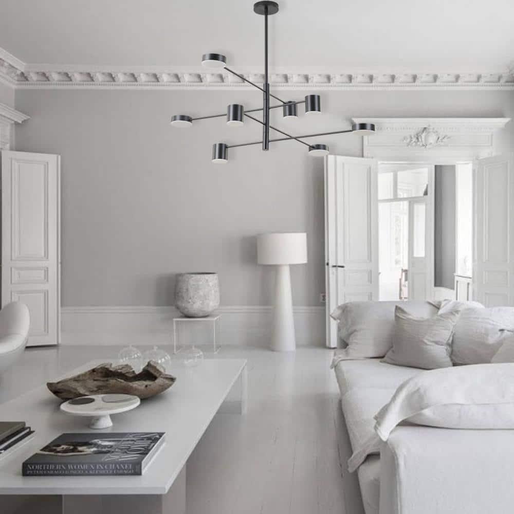 Led Chandelier In Black Finish