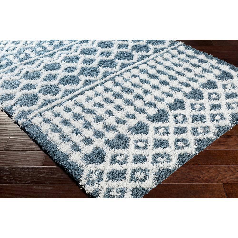 Livabliss Urban Shag Global Moroccan Area Rug,5'3" x 7'3",Denim