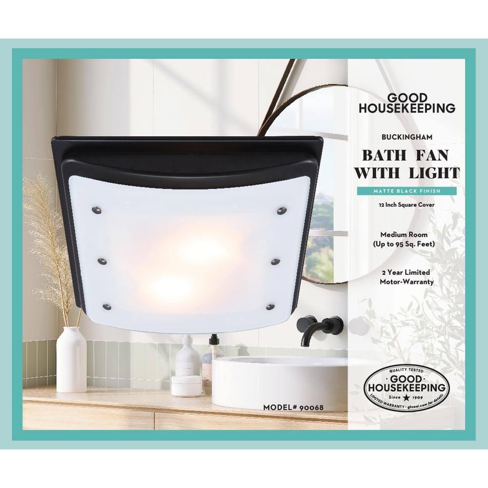 Buckingham 100 CFM 2.0 Sones Decorative Bathroom Ventilation Exhaust Fan with Light & Night-Light