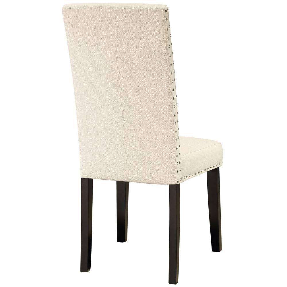 Modway Parcel Dining Fabric Side Chair Beige: Polyester Upholstery, Wood Frame, Armless Parsons Design, 287 lb Capacity